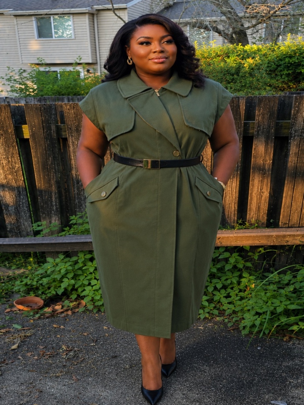 The Sophisticated Olive Dress for Plus Size